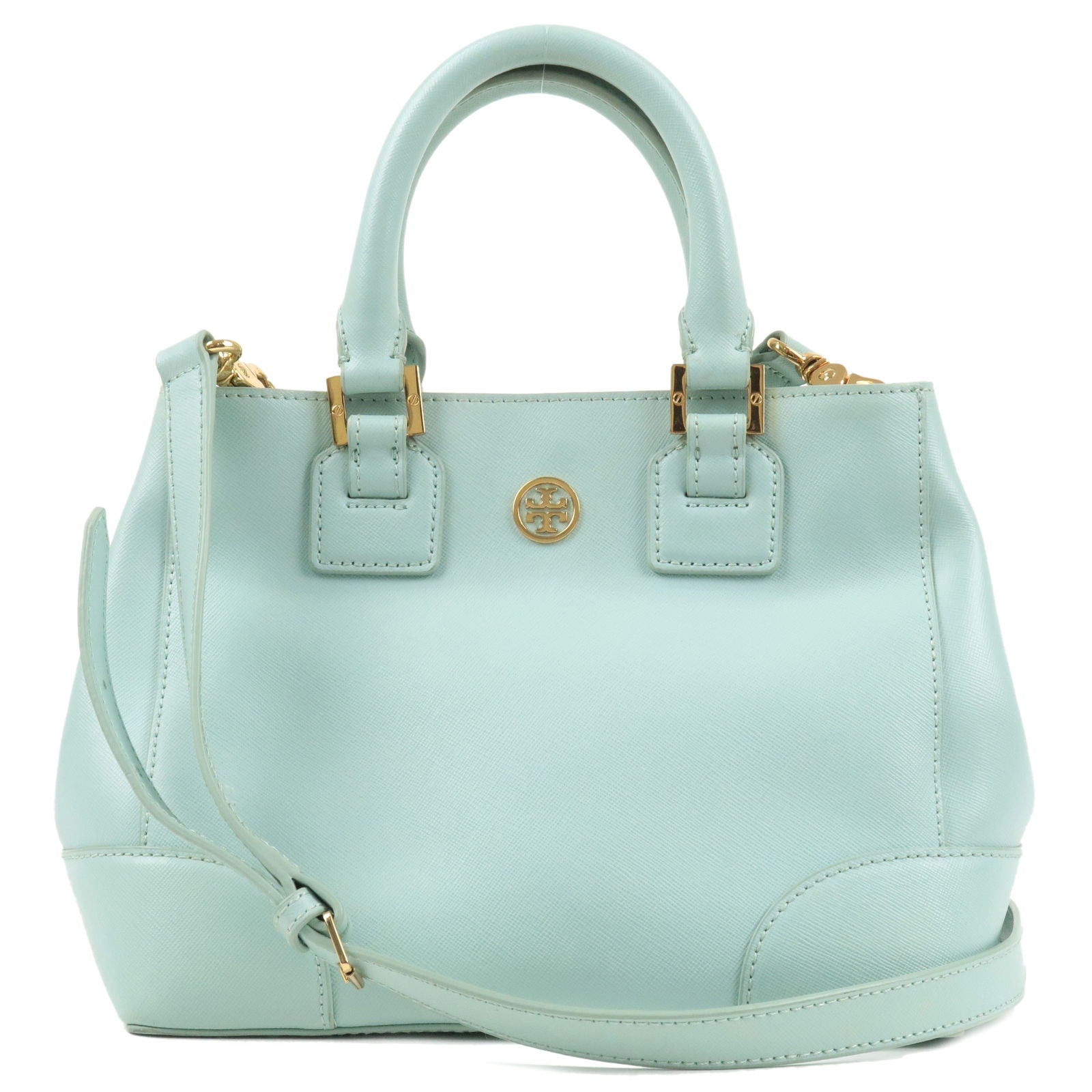 Tory-Burch-Leather-2WAY-Bag-Sholder-Bag-Light-Blue