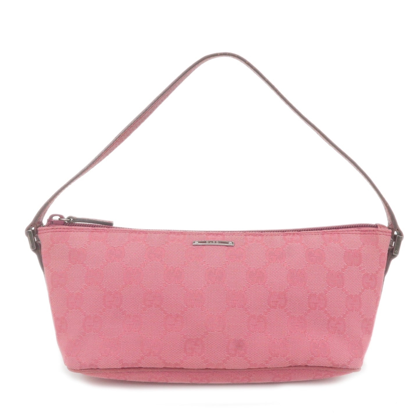 GUCCI-GG-Canvas-Leather-Boat-Bag-Hand-Bag-Purse-Pink-07198