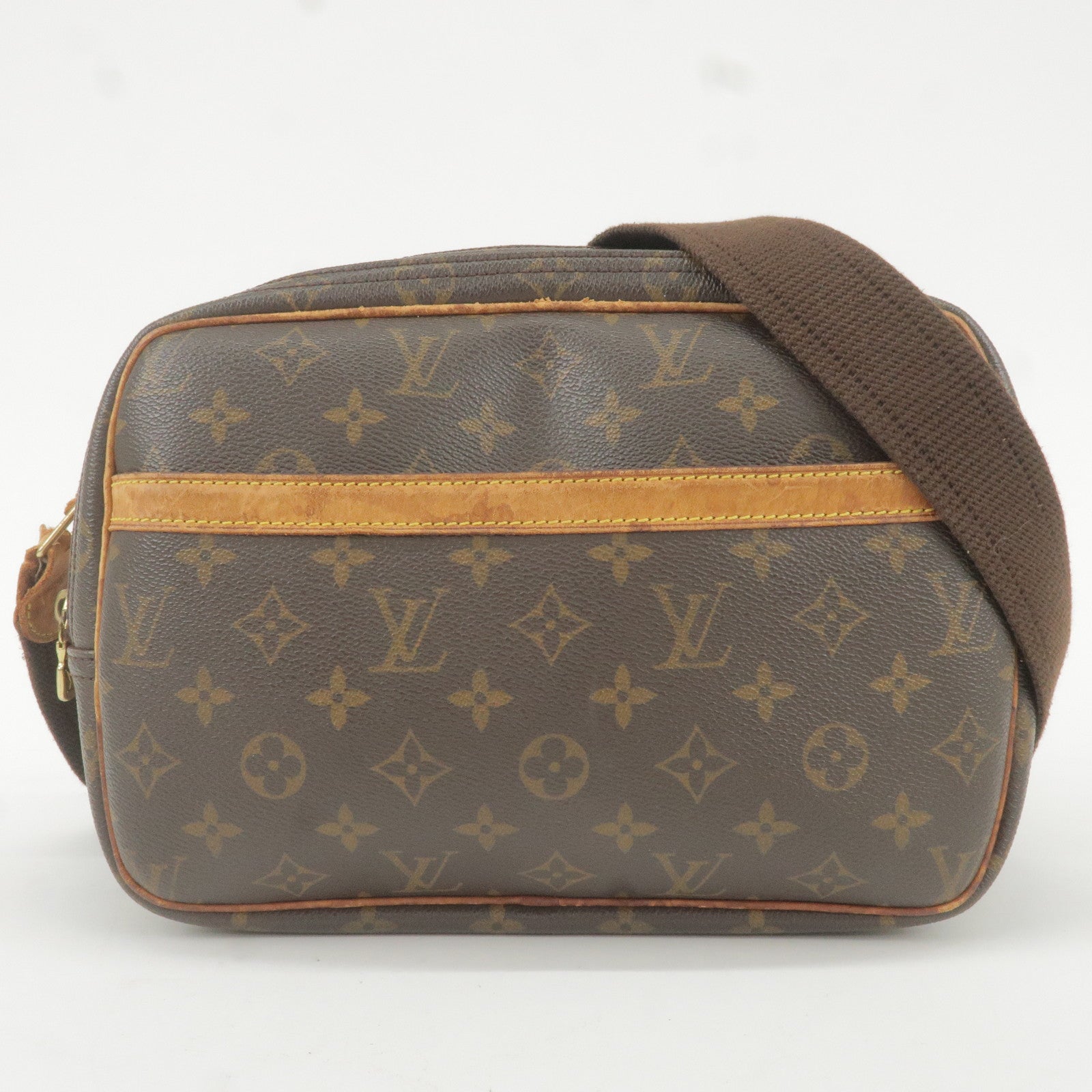 Pre-Owned Louis Vuitton Reporter Monogram PM Brown Shoulder Bag