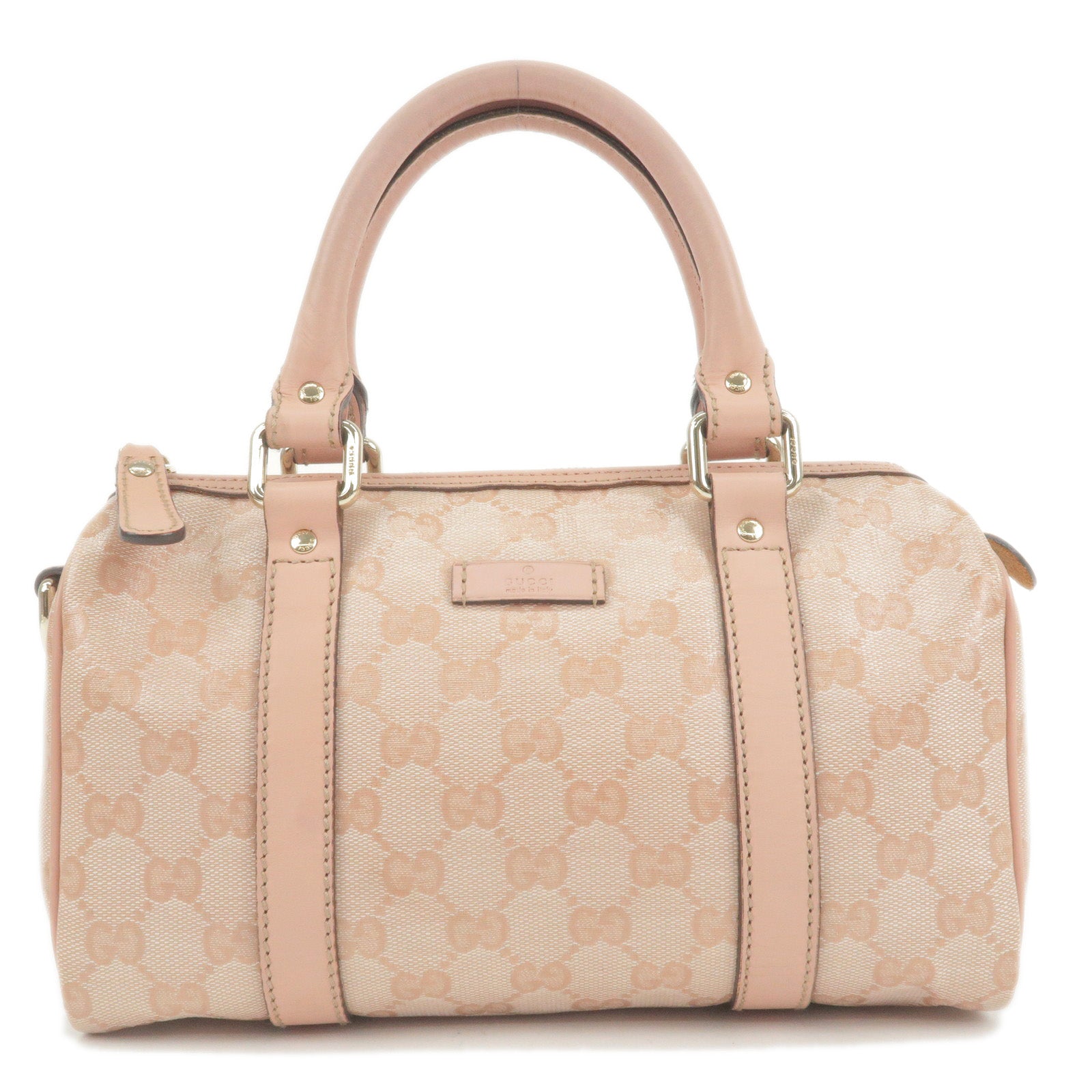 GUCCI-GG-Crystal-Leather-Boston-Bag-Hand-Bag-Pink-193604