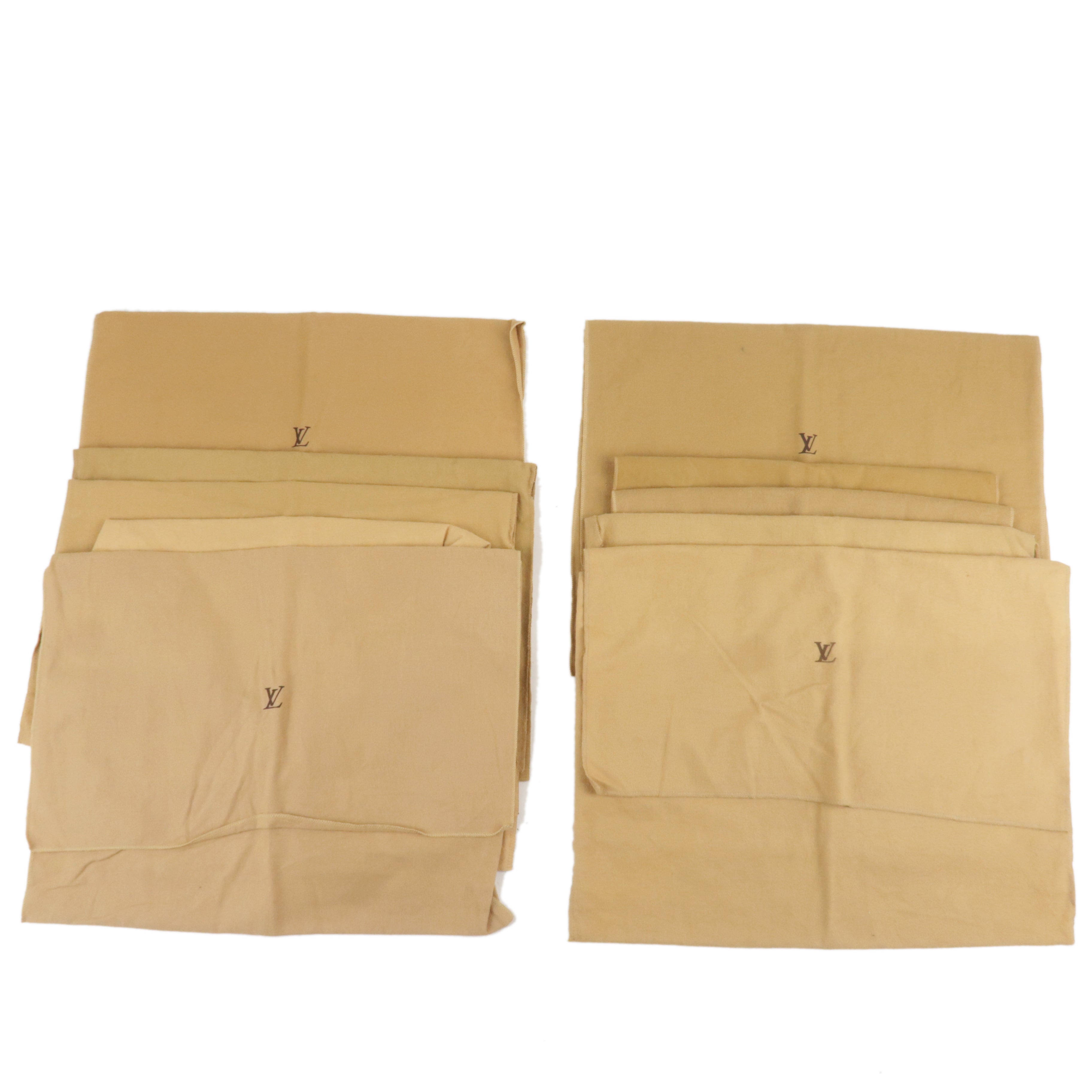 Louis Vuitton Set of 10 Dust Bag Flap Style Beige Brown