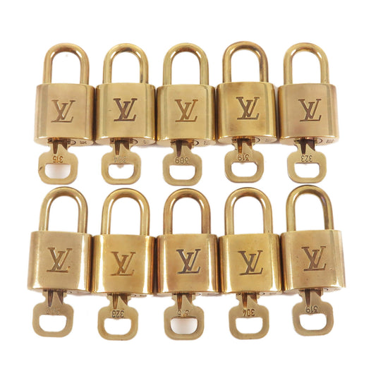 Louis-Vuitton-Set-of-10-Lock-&-Key-Cadena-Key-Lock