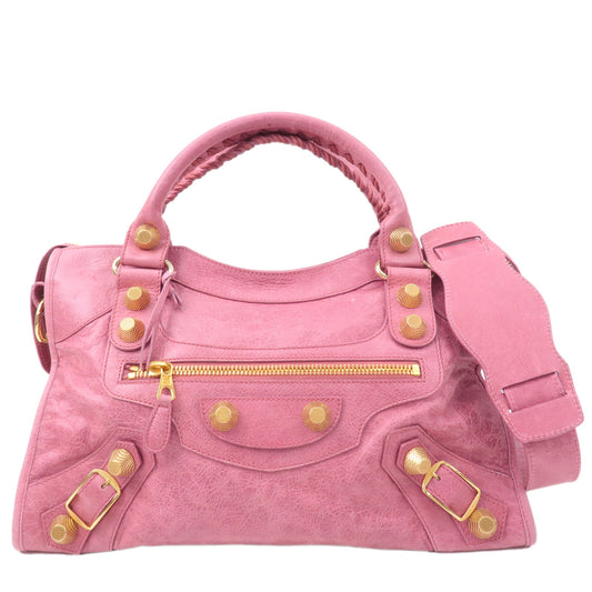 BALENCIAGA-The-Giant-City-Leather-Hand-Bag-Pink-173084