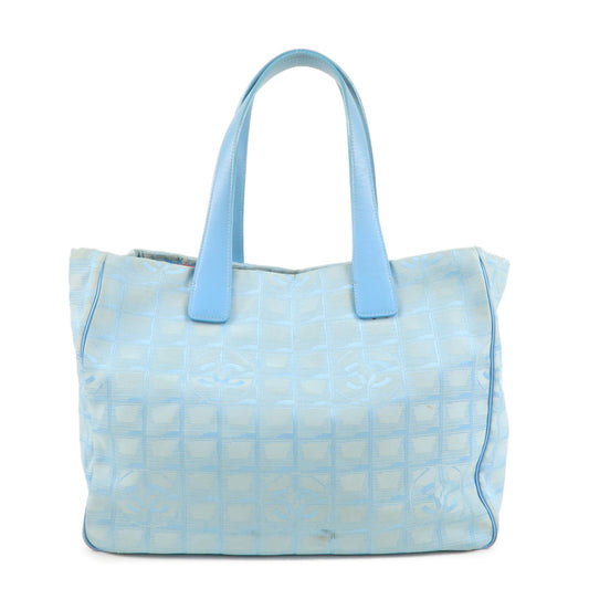 CHANEL-New-Travel-Line-Nylon-Jacquard-Leather-Tote-Bag-Blue-A15991