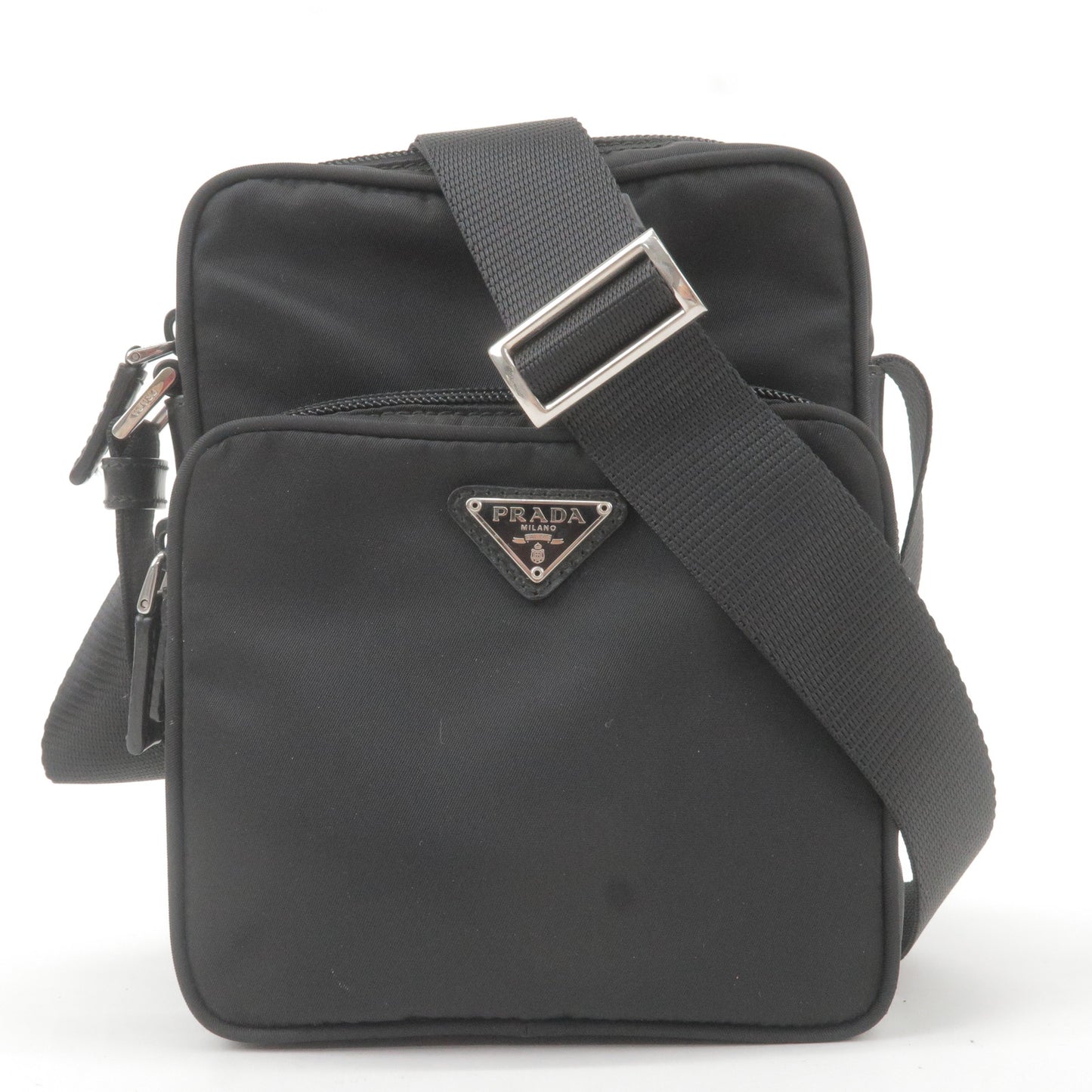 PRADA Logo Nylon Leather Shoulder Bag NERO Black BT0169