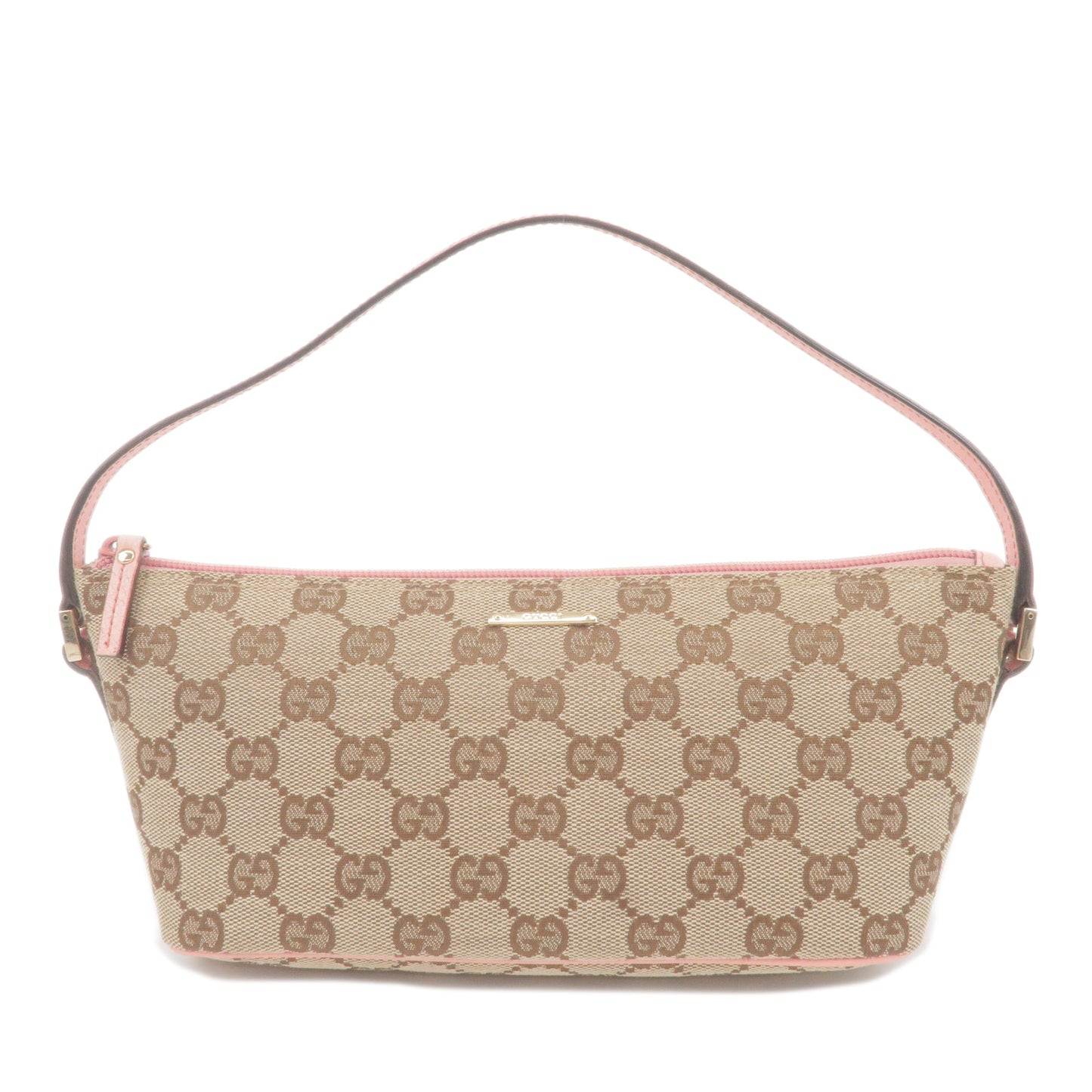 GUCCI-GG-Canvas-Leather-Boat-Bag-Hand-Bag-Beige-Pink-07198
