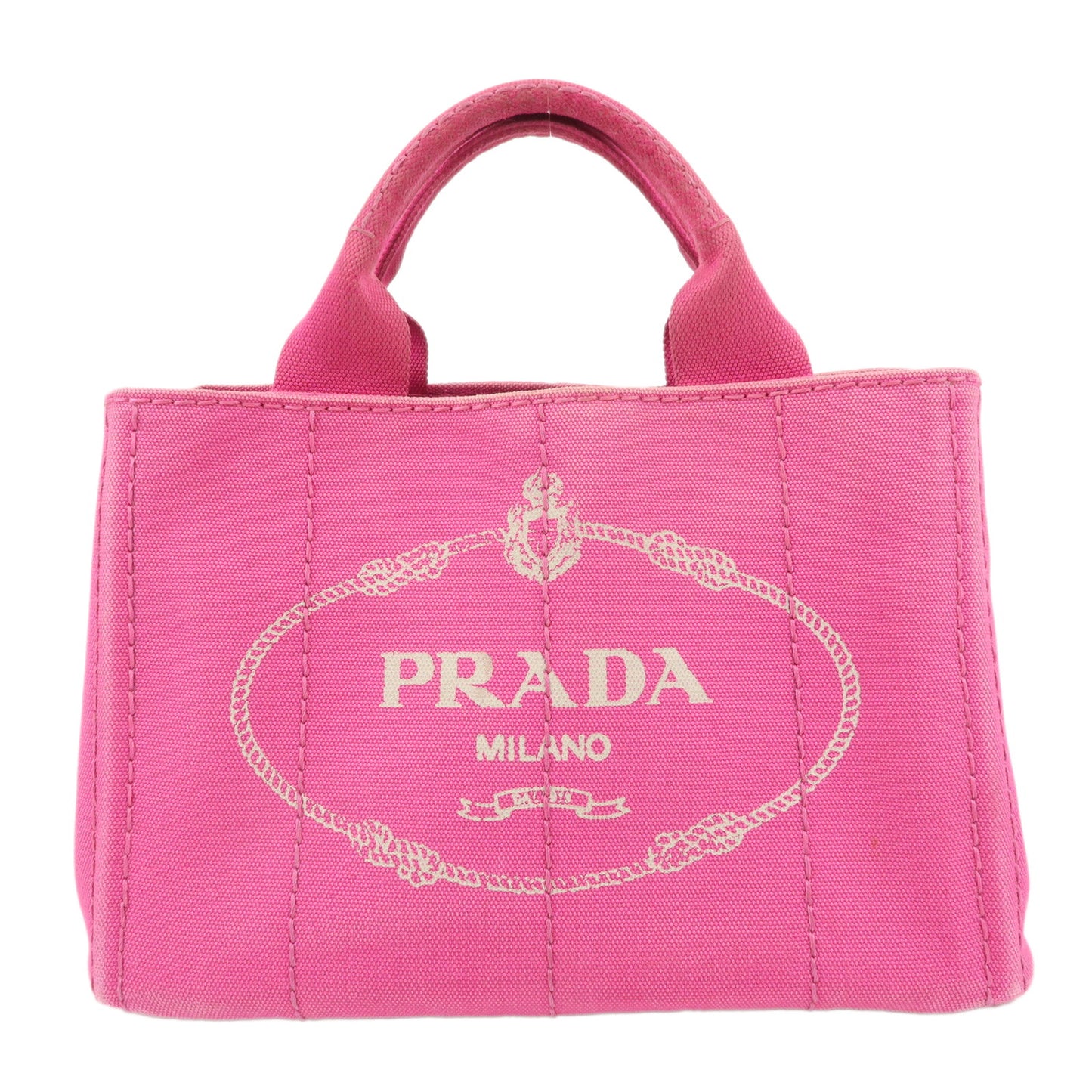 PRADA Canapa Mini Canvas Tote Bag Hand Bag Pink BN2439