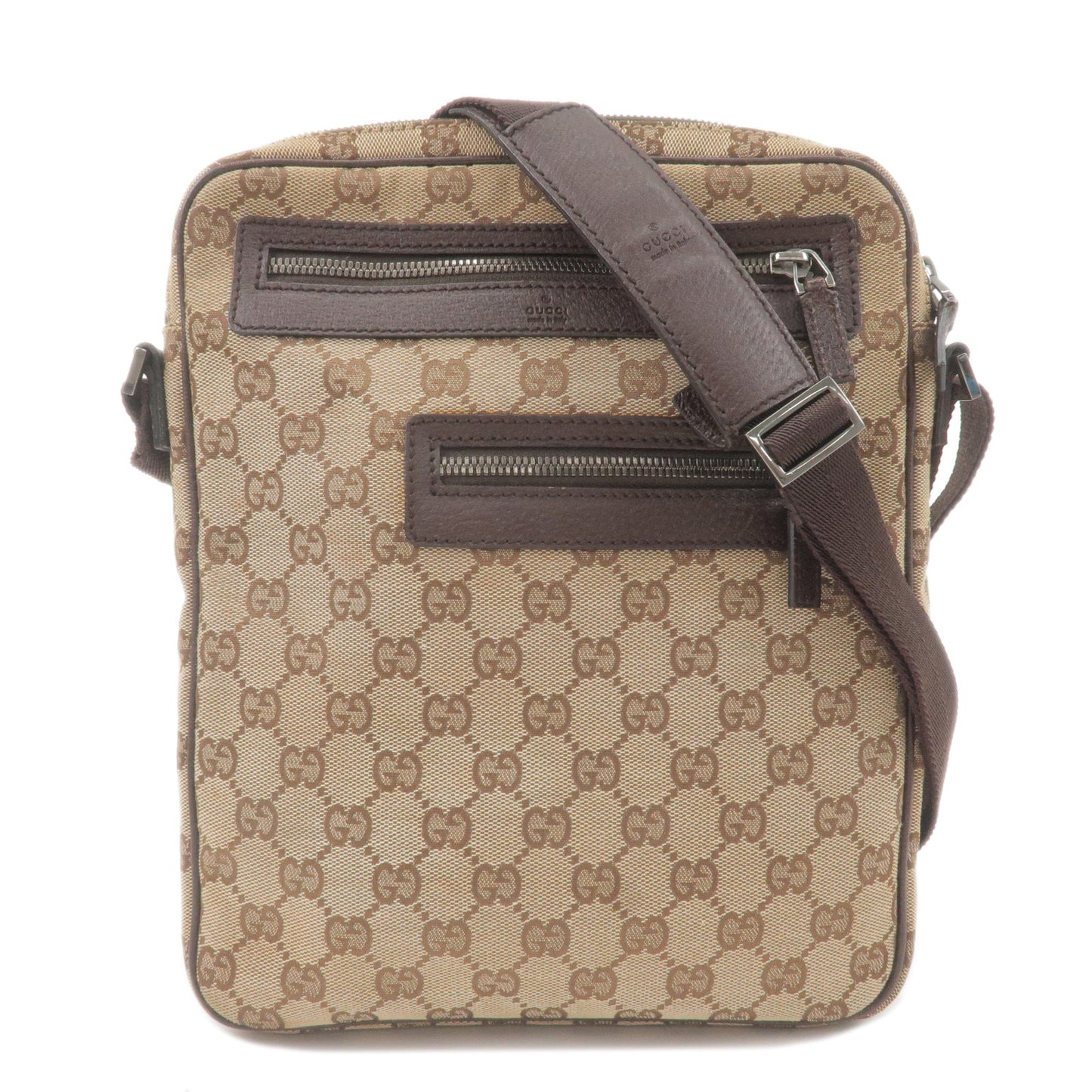 GUCCI-GG-Canvas-Leather-Shoulder-Bag-Crossbody-Bag-Beige-92551