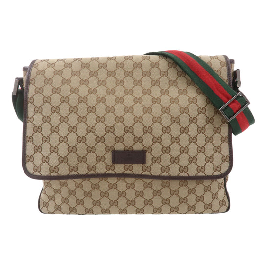 GUCCI-Sherry-GG-Canvas-Leather-Messenger-Bag-Beige-Brown-233052