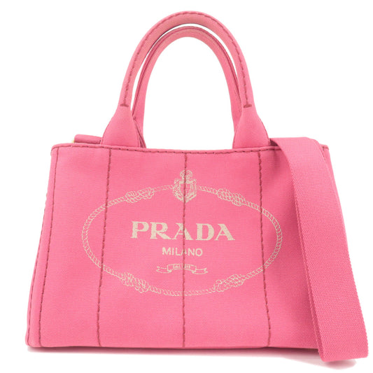 PRADA-Logo-Canapa-Mini-Canvas-2Way-Tote-Bag-Pink-1BG439