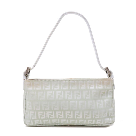 FENDI-Zucchino-Canvas-Leather-Hand-Bag-Mint-Green-White-8BR041