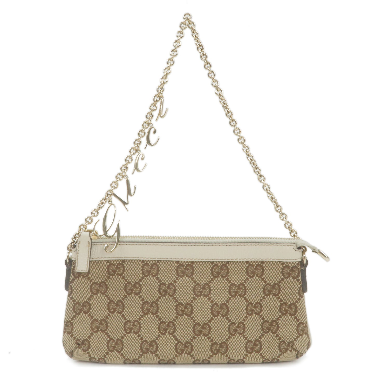 GUCCI-GG-Canvas-Leather-Chain-Pouch-Bag-Beige-Ivory-120940