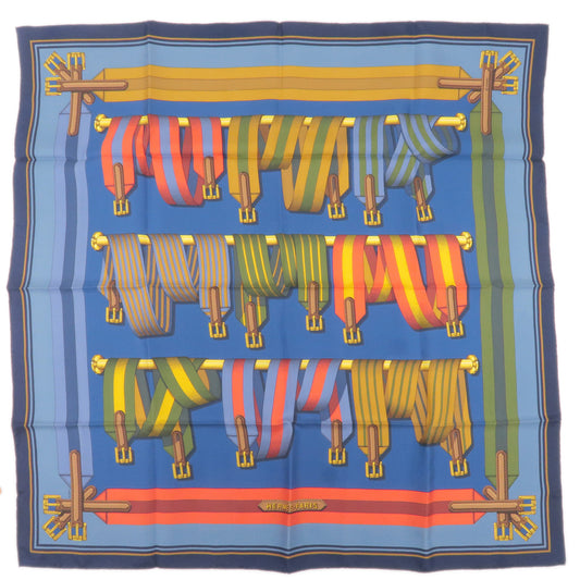 HERMES-Carre-90-100%-Silk-Scarf-Belt-Suspender-Blue-Navy-Red