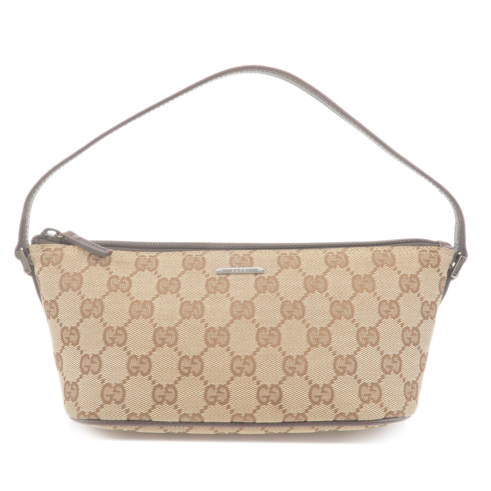 GUCCI-Boat-Bag-GG-Canvas-Leather-Hand-Bag-Beige-Brown-07198