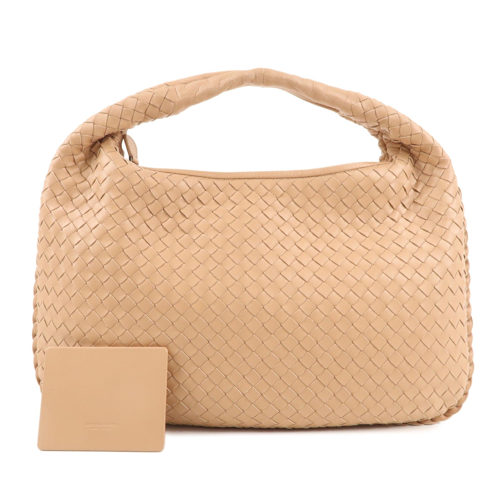 BOTTEGA-VENETA-Hobo-Intrecciato-Leather-Shoulder-Bag-Pink-Beige