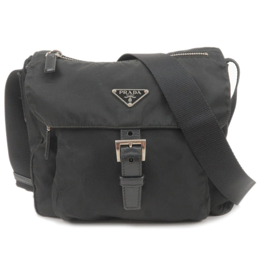 PRADA-Nylon-Leather-Shoulder-Bag-NERO-Black-BT8994