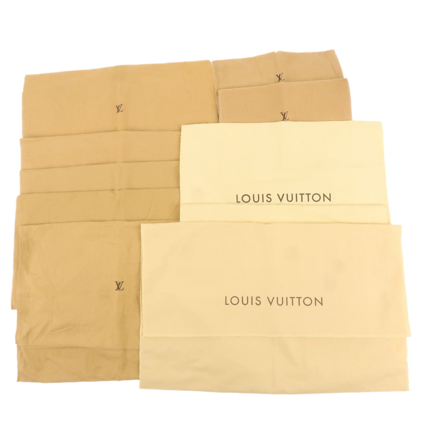 Louis Vuitton Set of 10 Dust Bag Flap Style Beige Brown