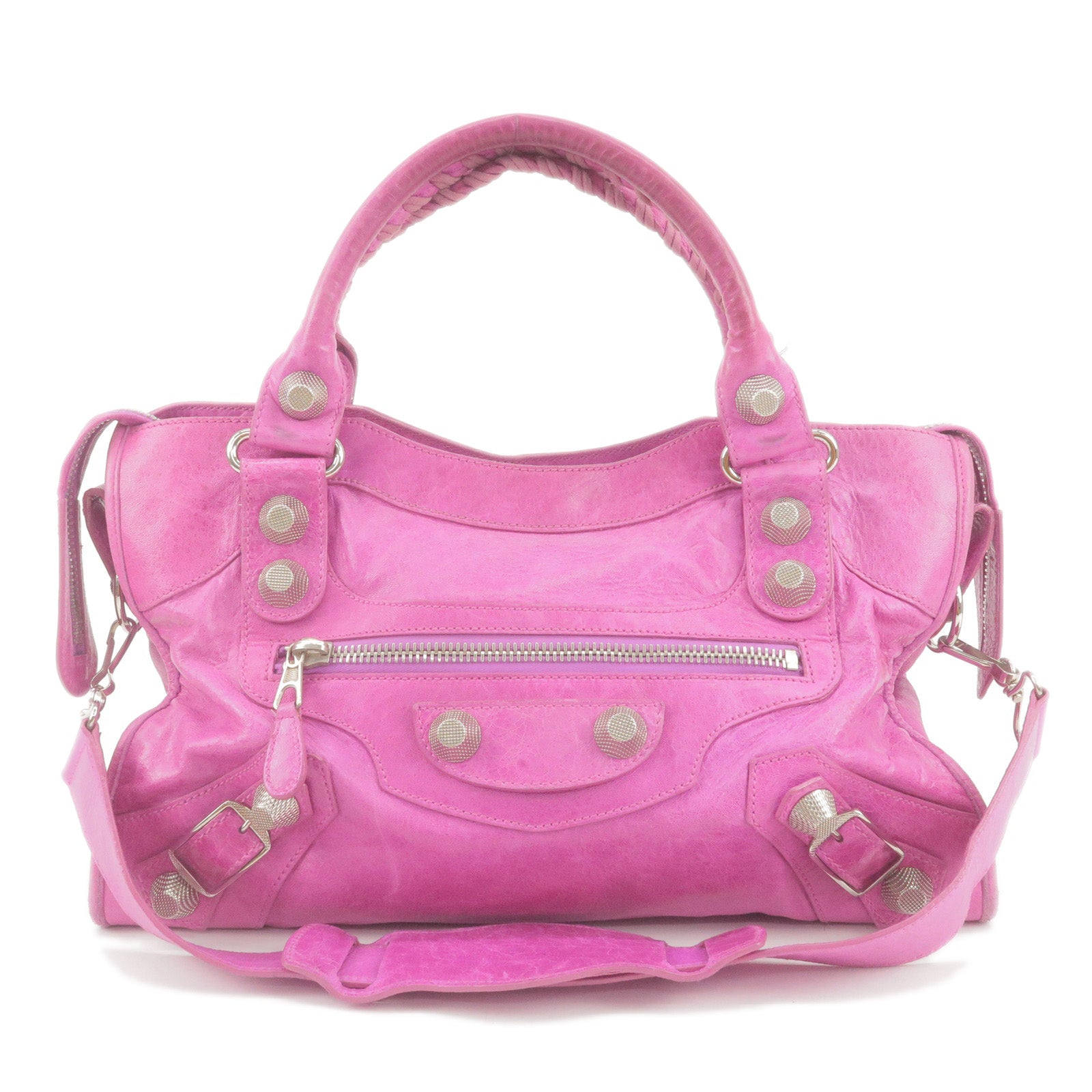 BALENCIAGA-The-Giant-City-Leather-Hand-Bag-Pink-173084
