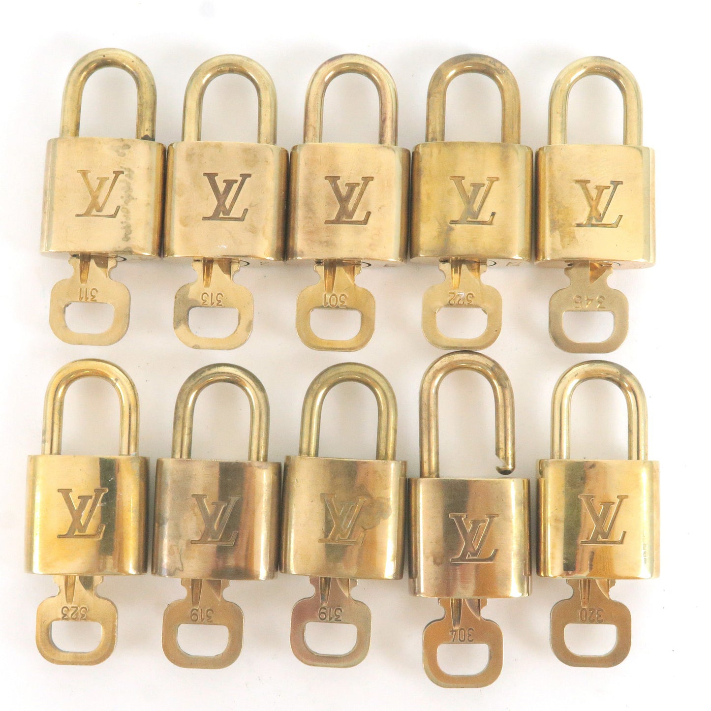 Louis Vuitton Set of 10 Lock & Key Cadena Key Lock