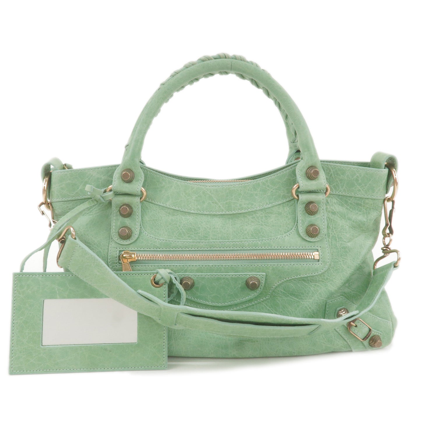 BALENCIAGA-The-Giant-First-Leather-2Way-Bag-Green-240577