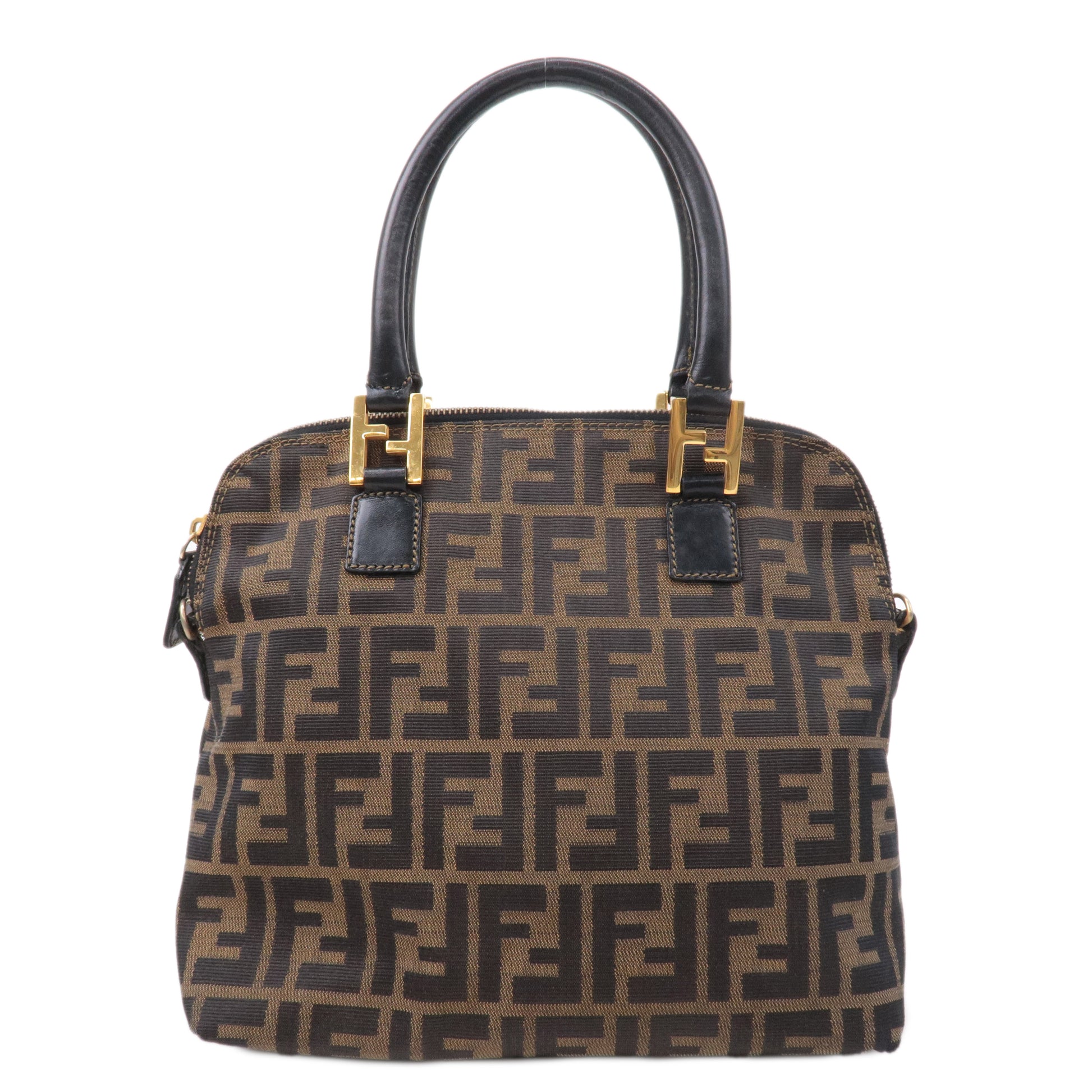 Fendi - Authenticated Double F Handbag - Leather Black for Women, Good Condition