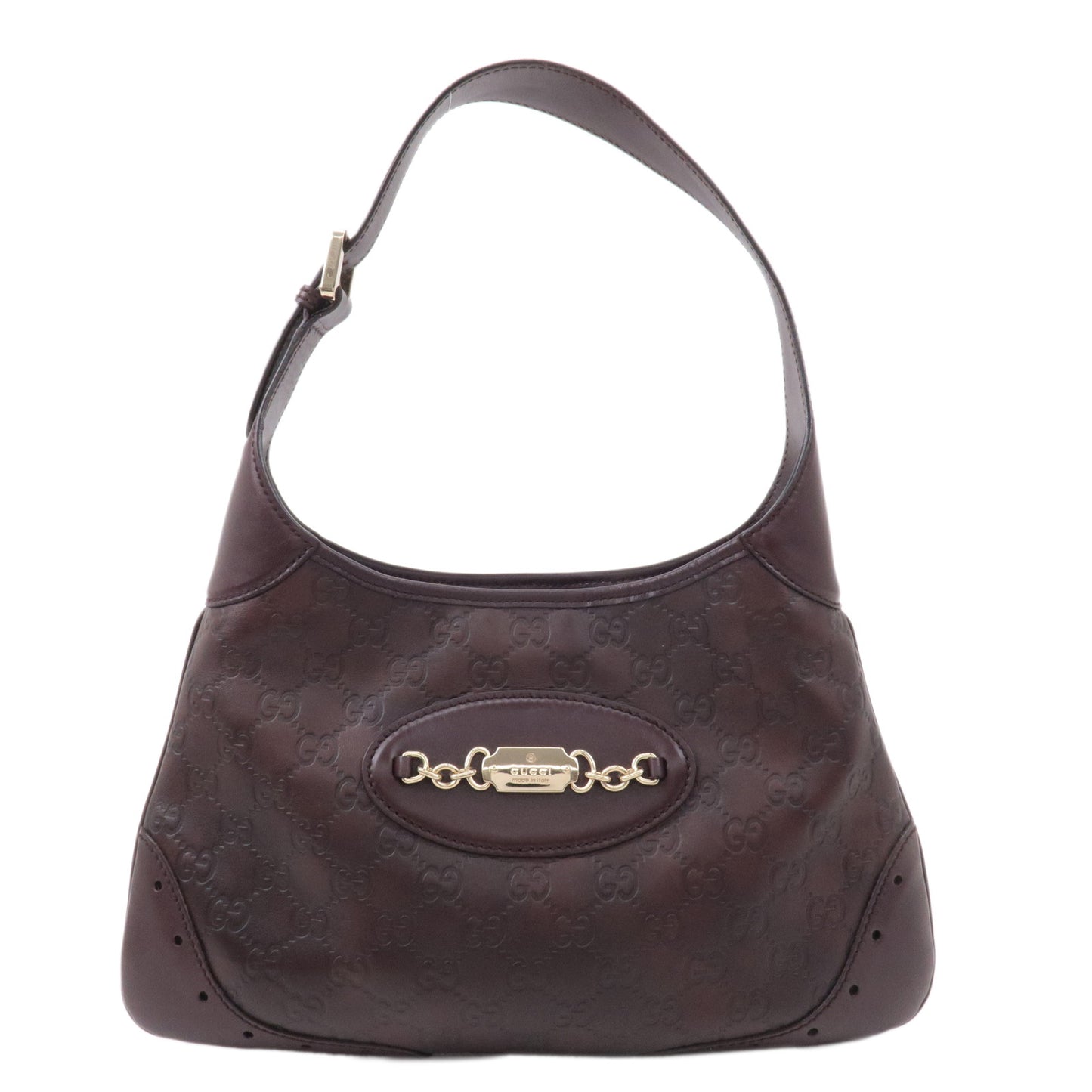 GUCCI-Guccissima-Leather-Shoulder-Bag-Hand-Bag-Brown-145778