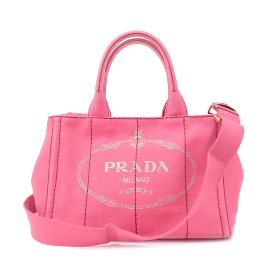 PRADA-Canapa-Mini-Canvas-2Way-Hand-Bag-Pink-1BG439