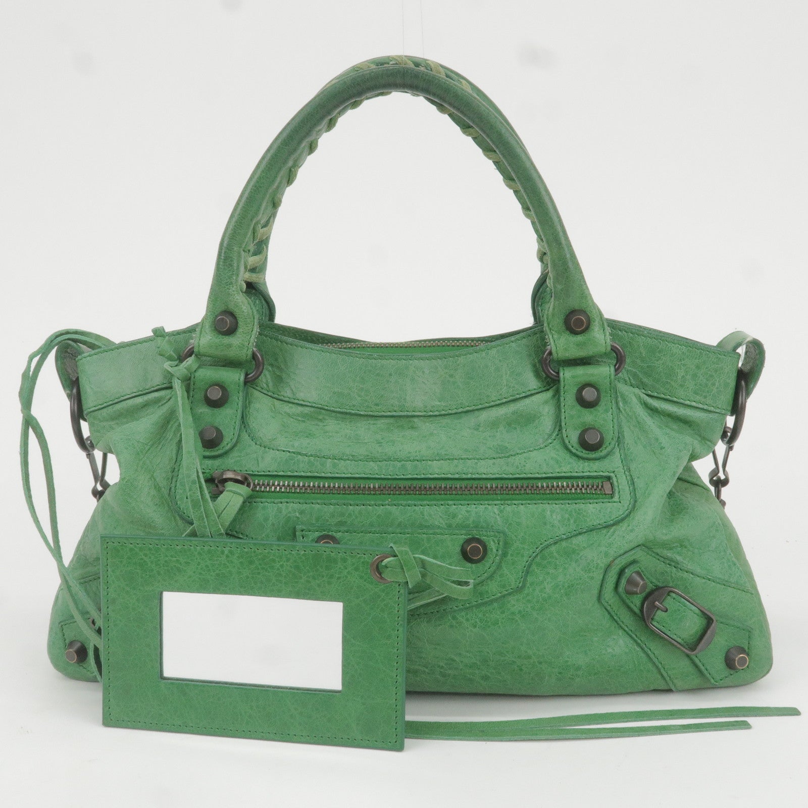 2Way - The - Green - Hand - ep_vintage luxury Store - BALENCIAGA - Підкладка на сумку о o Thyme bag сумка ручки вкладиша - 103208 – dct - Leather - First - Thyme Bag