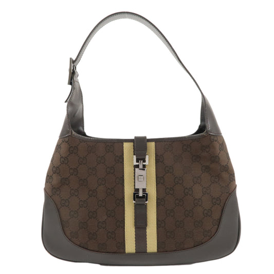 GUCCI-Jackie-Sherry-GG-Canvas-Leather-Shoulder-Bag-Brown-963