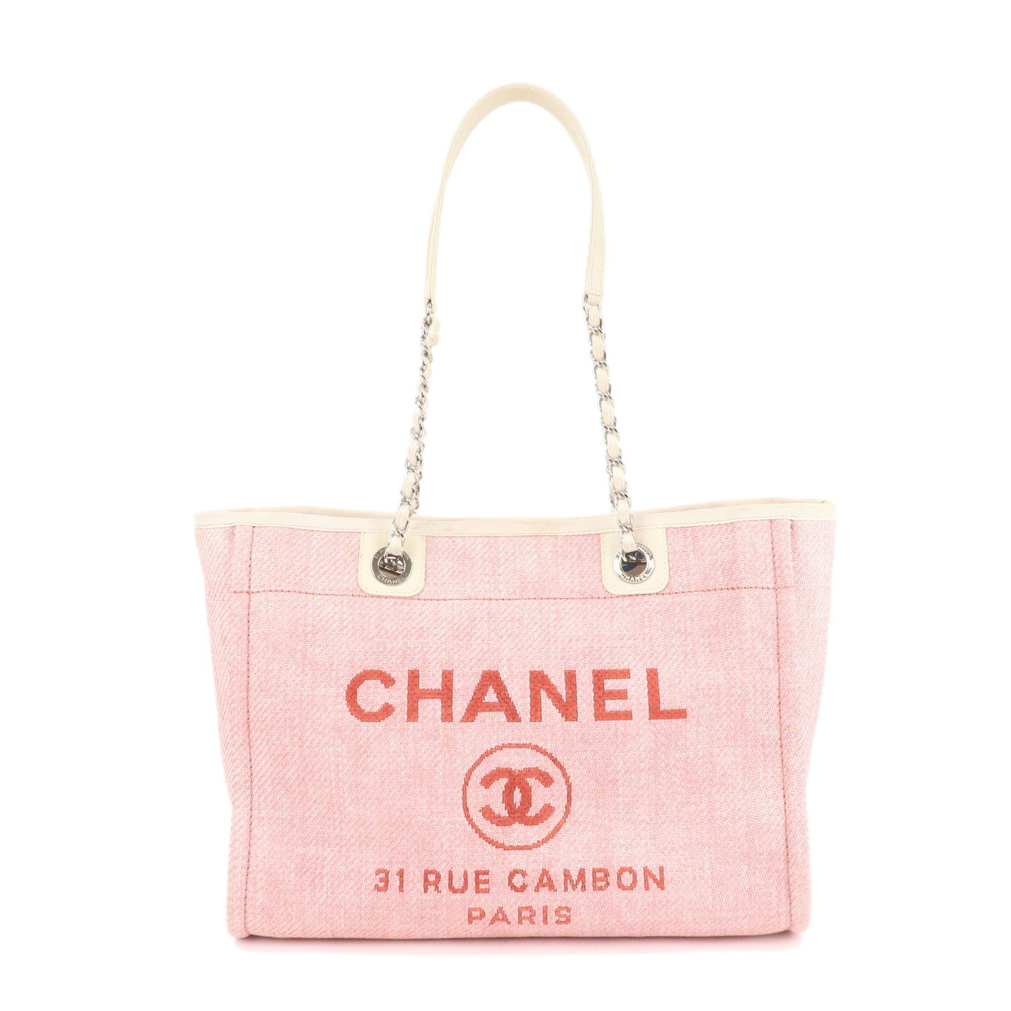 Tote - Fiber - A67001 – Chanel Goes All - Mix - Тональный chanel  vitalumiere aqua spf15 - Deauville - MM - Bag - Leather - Pink - School  Chic Collection - In on Tweed With a Prep - Chain - CHANEL