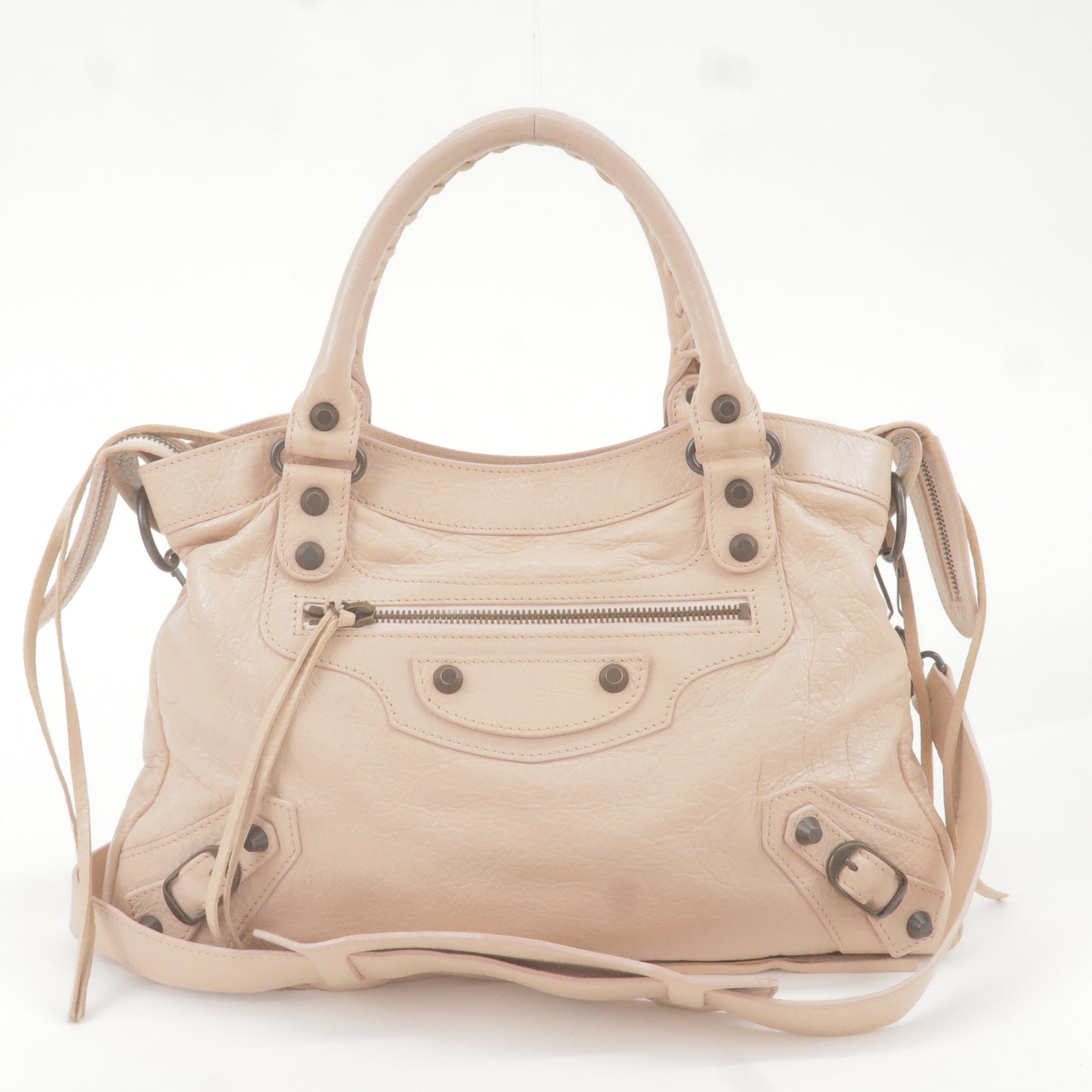 BALENCIAGA The Town Leather 2Way Hand Bag Pink Beige 240579
