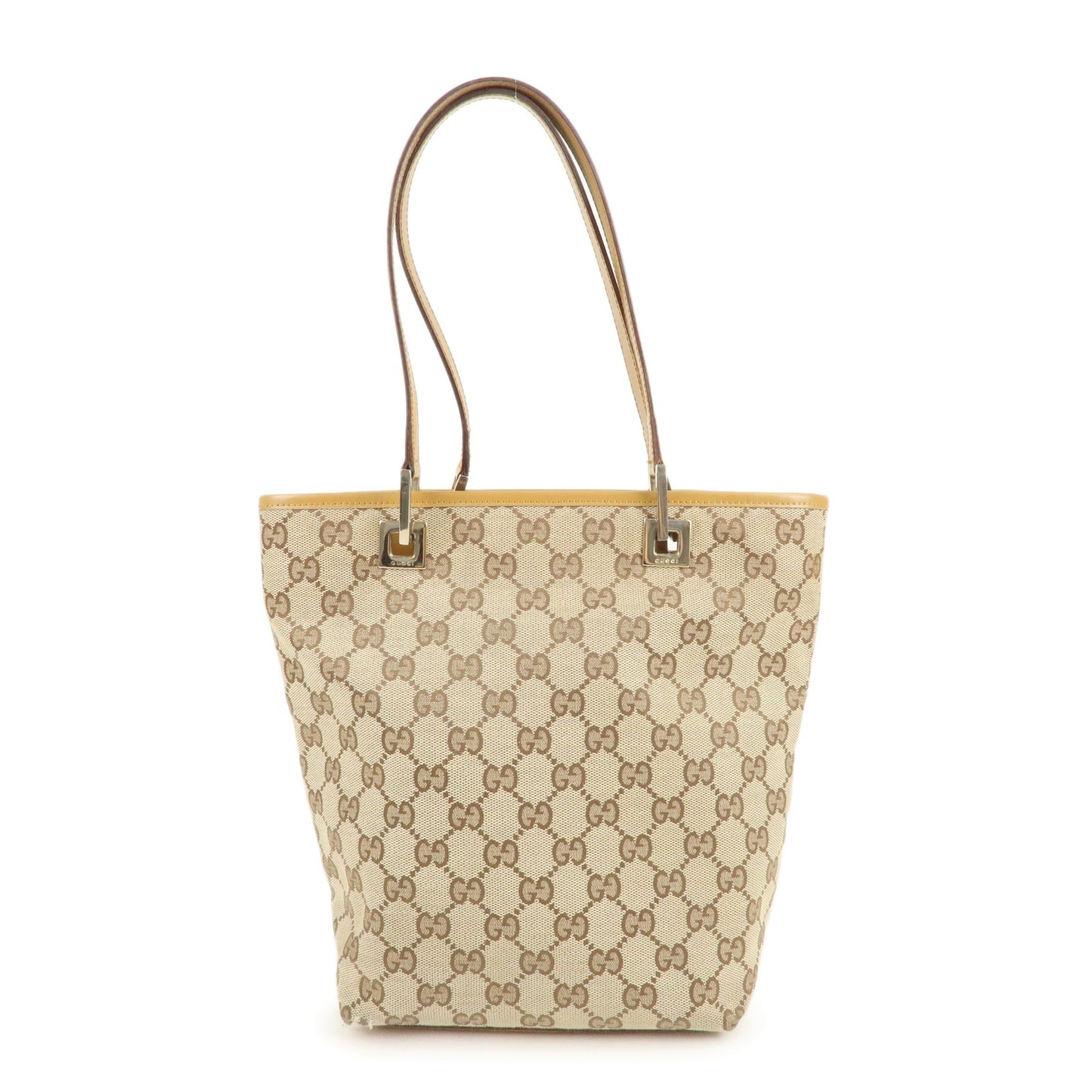 GUCCI-GG-Canvas-Leather-Tote-Bag-Beige-Light-Brown-002.1099