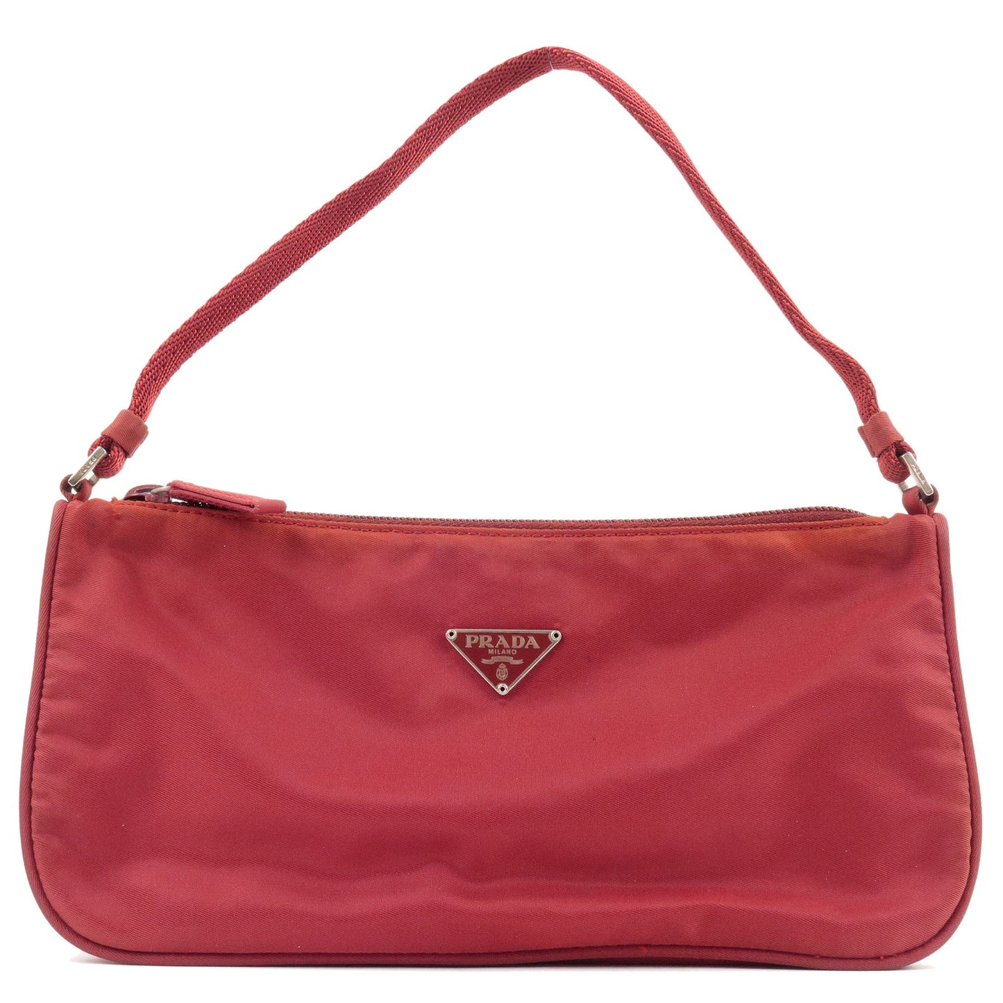PRADA-Logo-Nylon-Hand-Bag-Shoulder-Bag-Pouch-Purse-Red