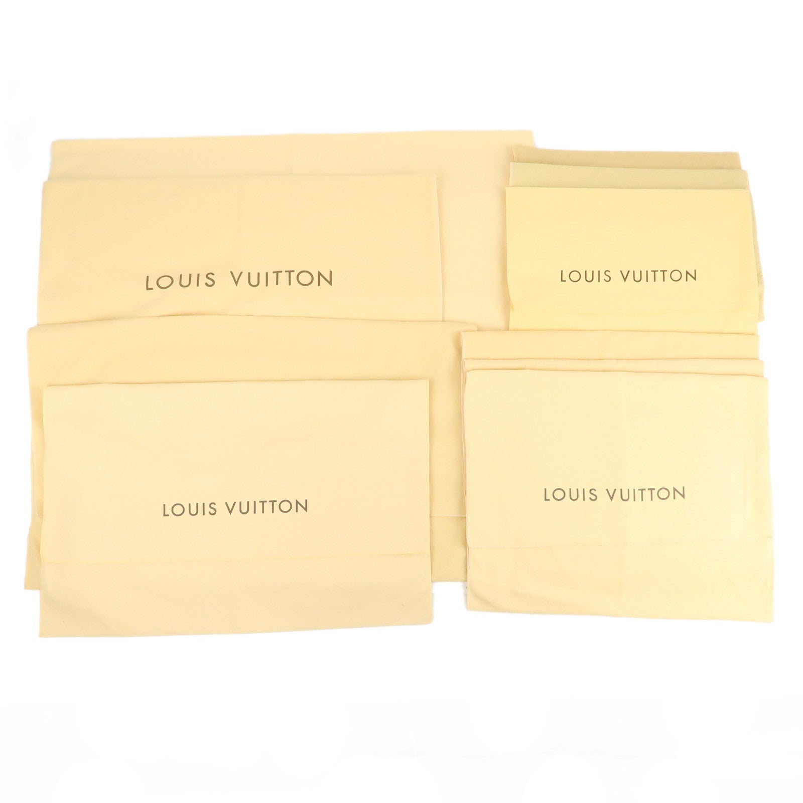 Louis-Vuitton-Set-of-10-Dust-Bag-Flap-Style-Beige-Brown