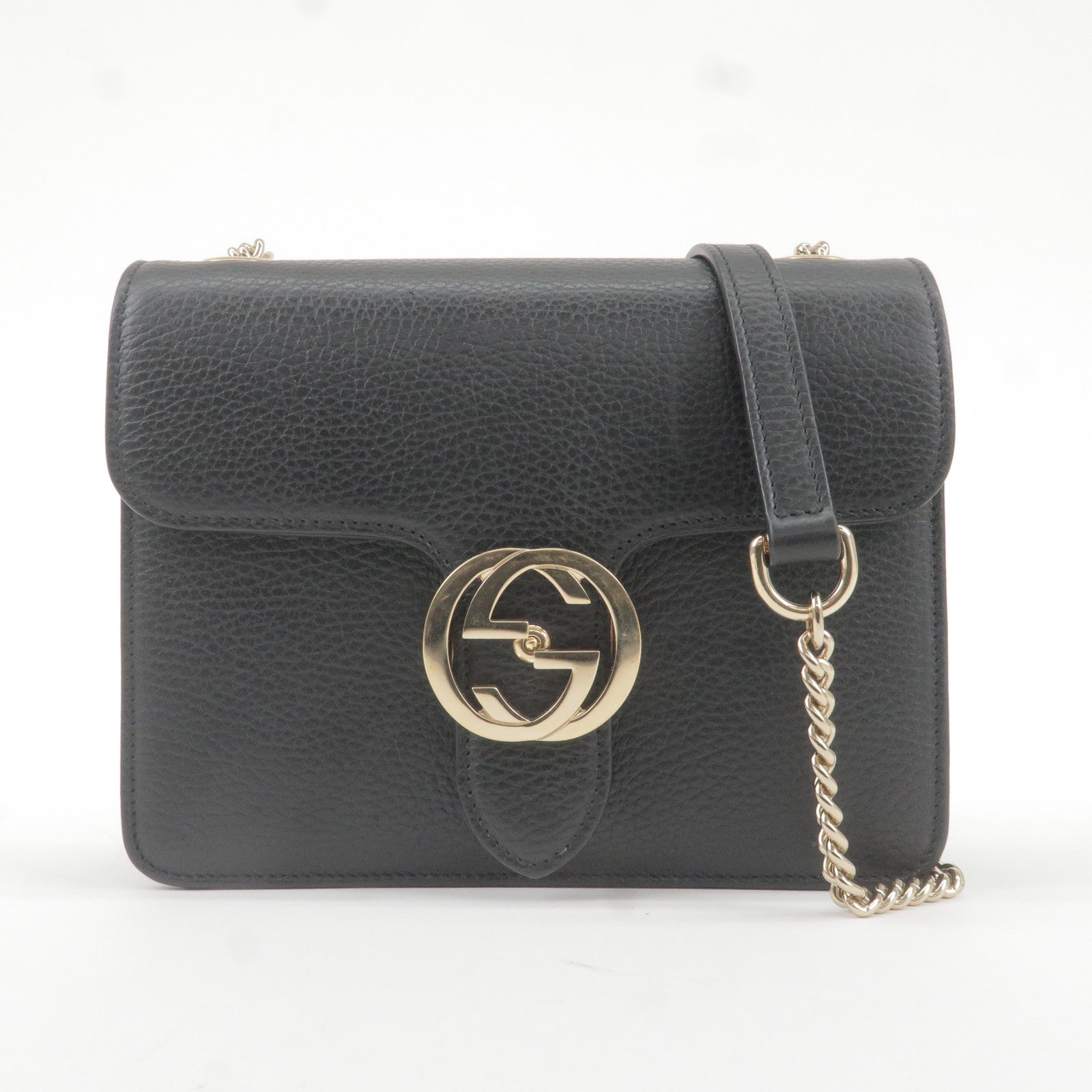 Gucci interlocking logo chain bag black