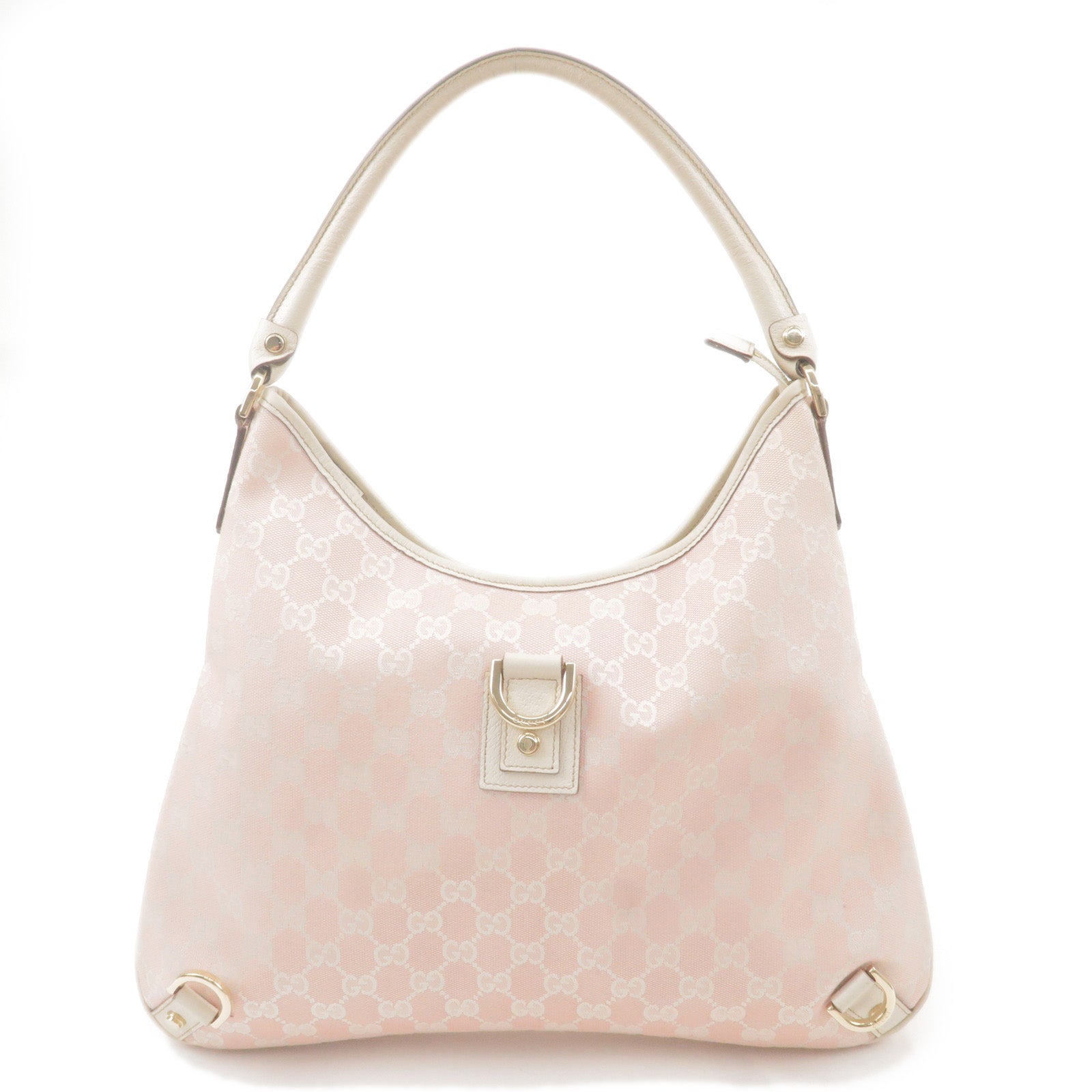 GUCCI-Abbey-GG-Canvas-Leather-Shoulder-Bag-Pink-White-130737