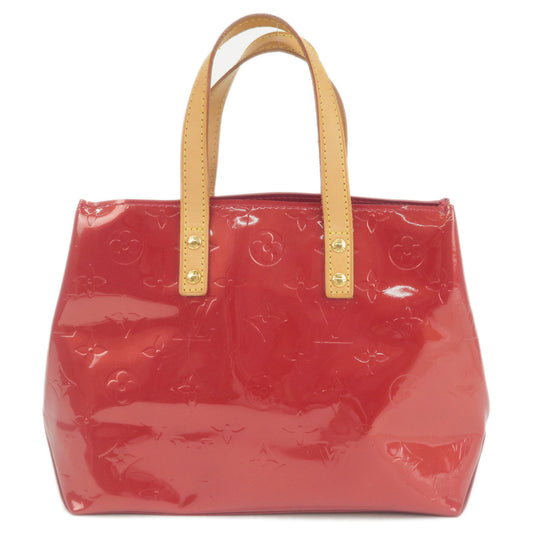 LOUIS VUITTON Lead PM Vernis red monogram embossed small satchel tote bag
