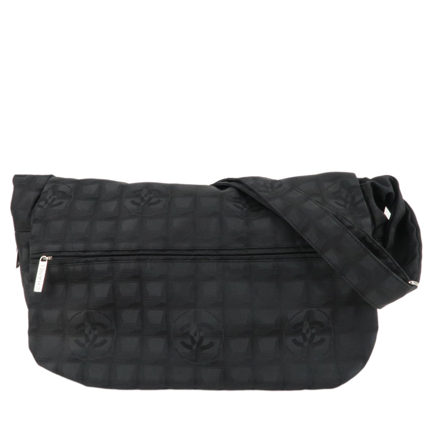 CHANEL-New-Travel-Line-Nylon-Jacquard-Leather-Shoulder-Bag-Black –  dct-ep_vintage luxury Store