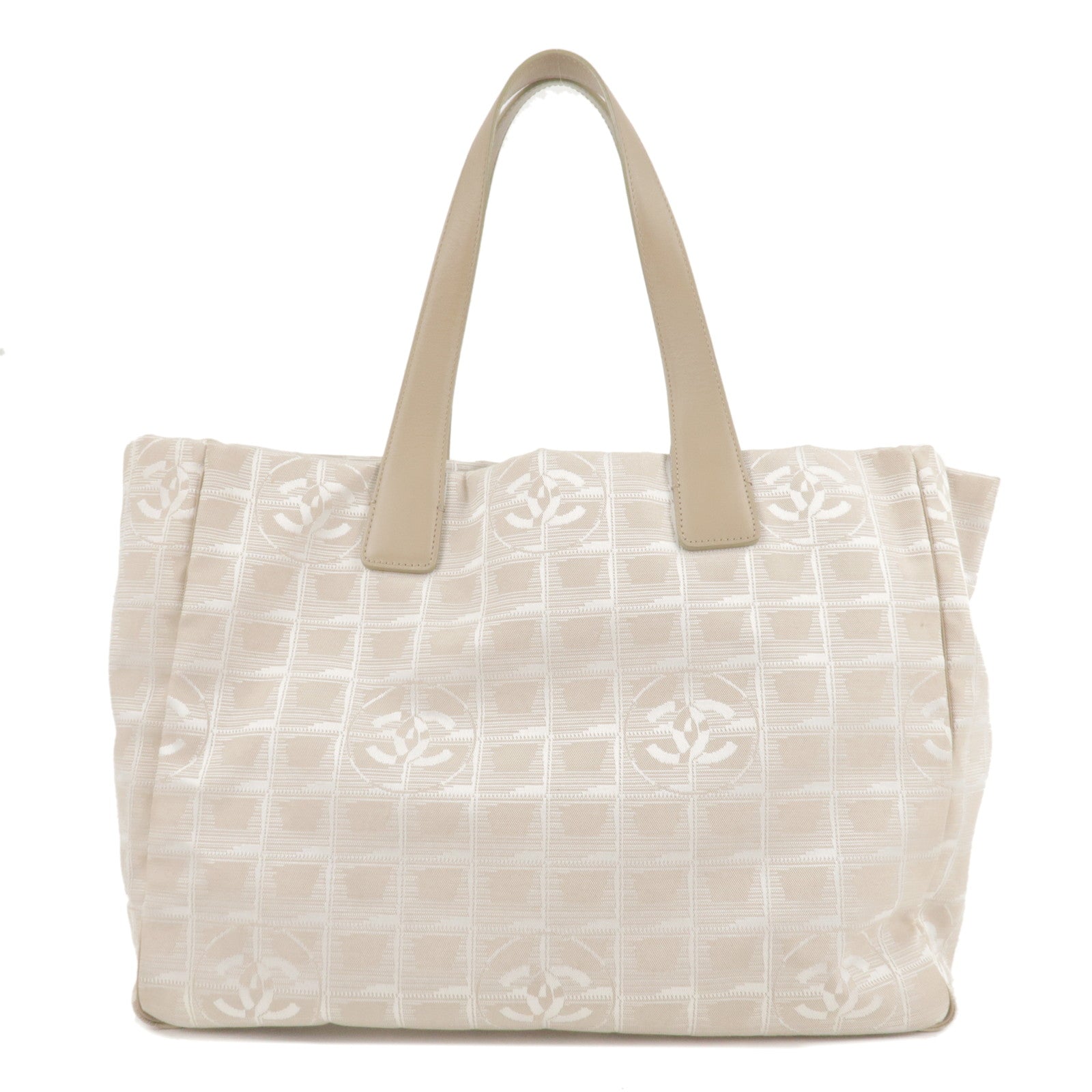 CHANEL-New-Travel-Line-Nylon-Jacquard-Leather-Tote-Bag-MM-A15991