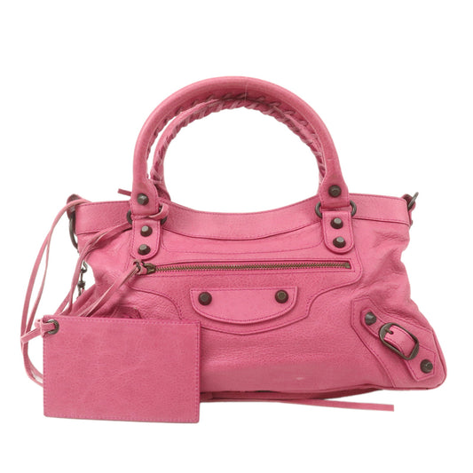 BALENCIAGA-The-First-Leather-2Way-Bag-Hand-Bag-Pink-103208