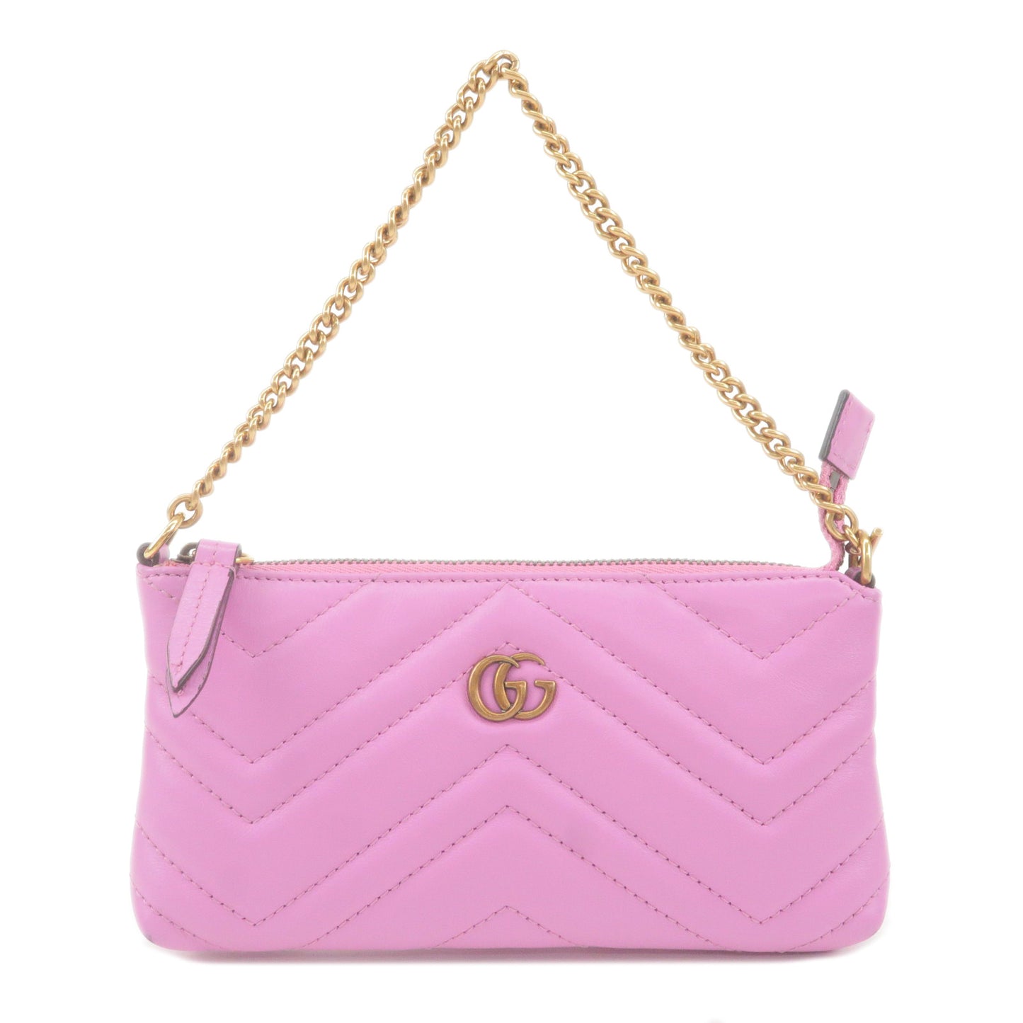 GUCCI-GG-Marmont-Leather-Chain-Pouch-Hand-Bag-Purse-Pink-443129