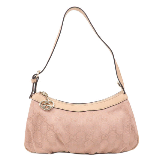 GUCCI-Lovely-GG-Canvas-Leather-Hand-Bag-Pink-Beige-245938