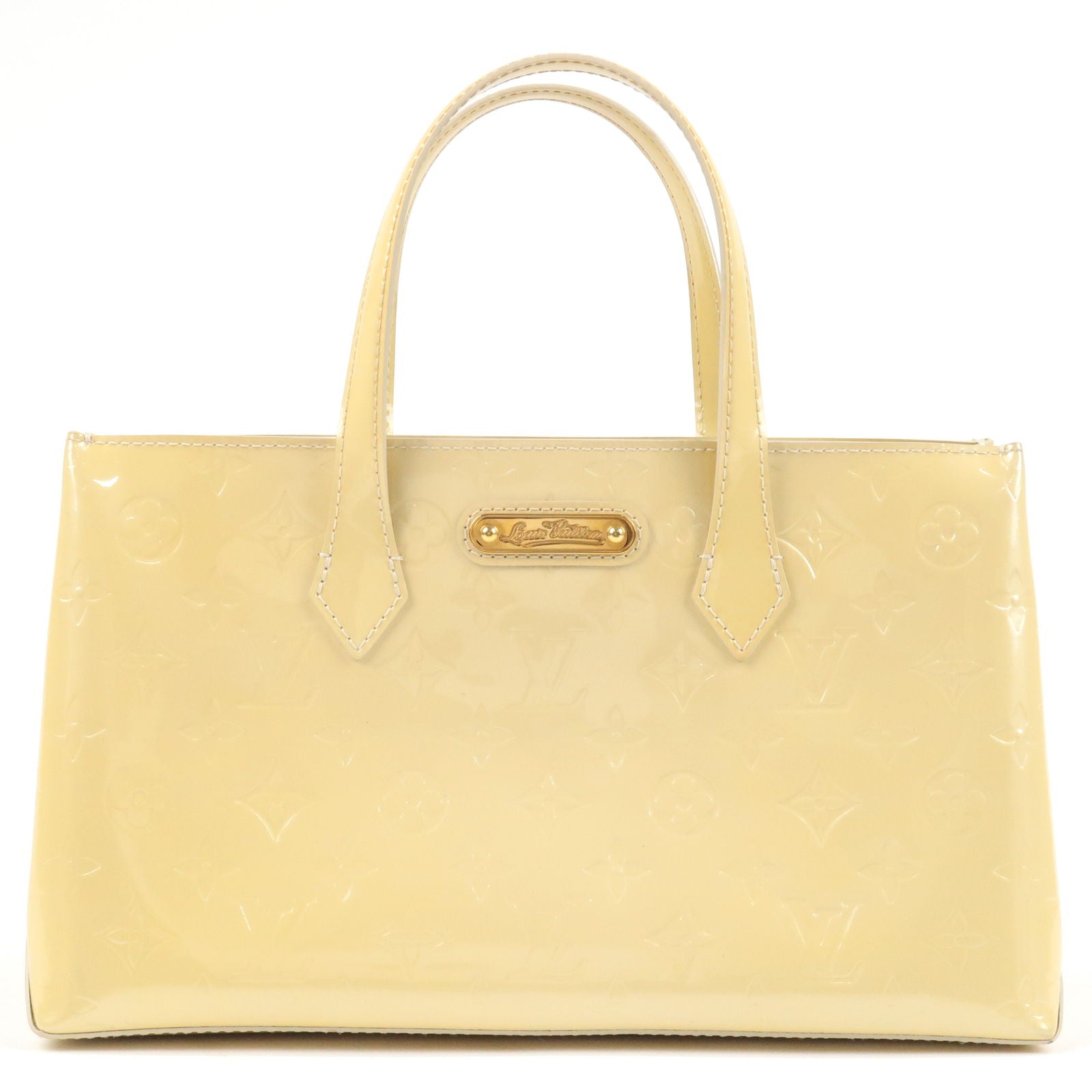 Wilshire PM Top handle bag in Monogram Vernis leather, Gold Hardware