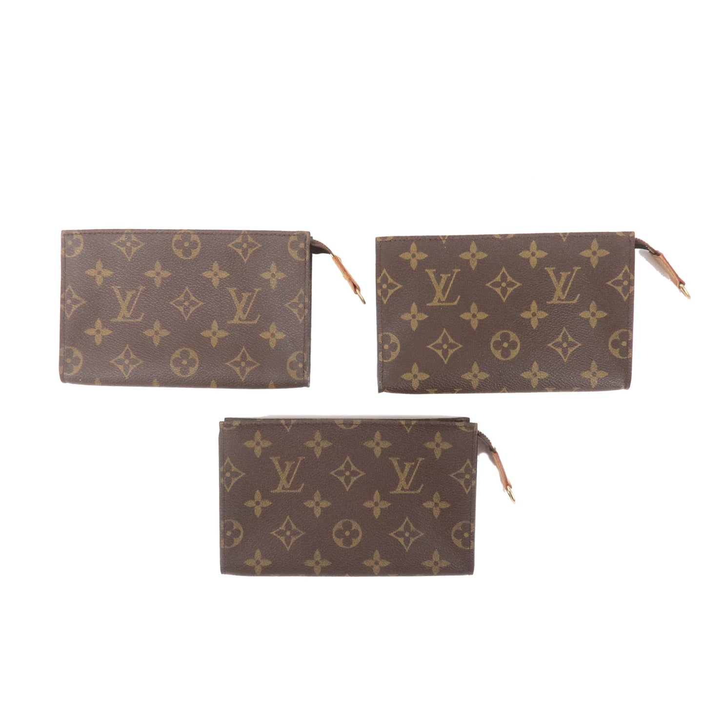 Louis Vuitton Monogram Set of 3 Pouch for Bucket PM Bag