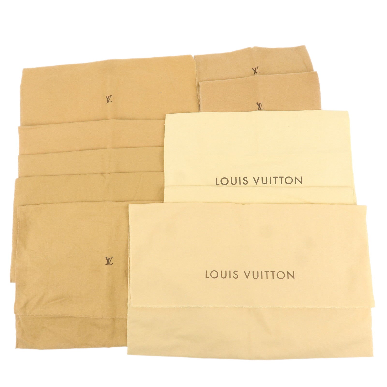 Louis-Vuitton-Set-of-10-Dust-Bag-Flap-Style-Beige-Brown