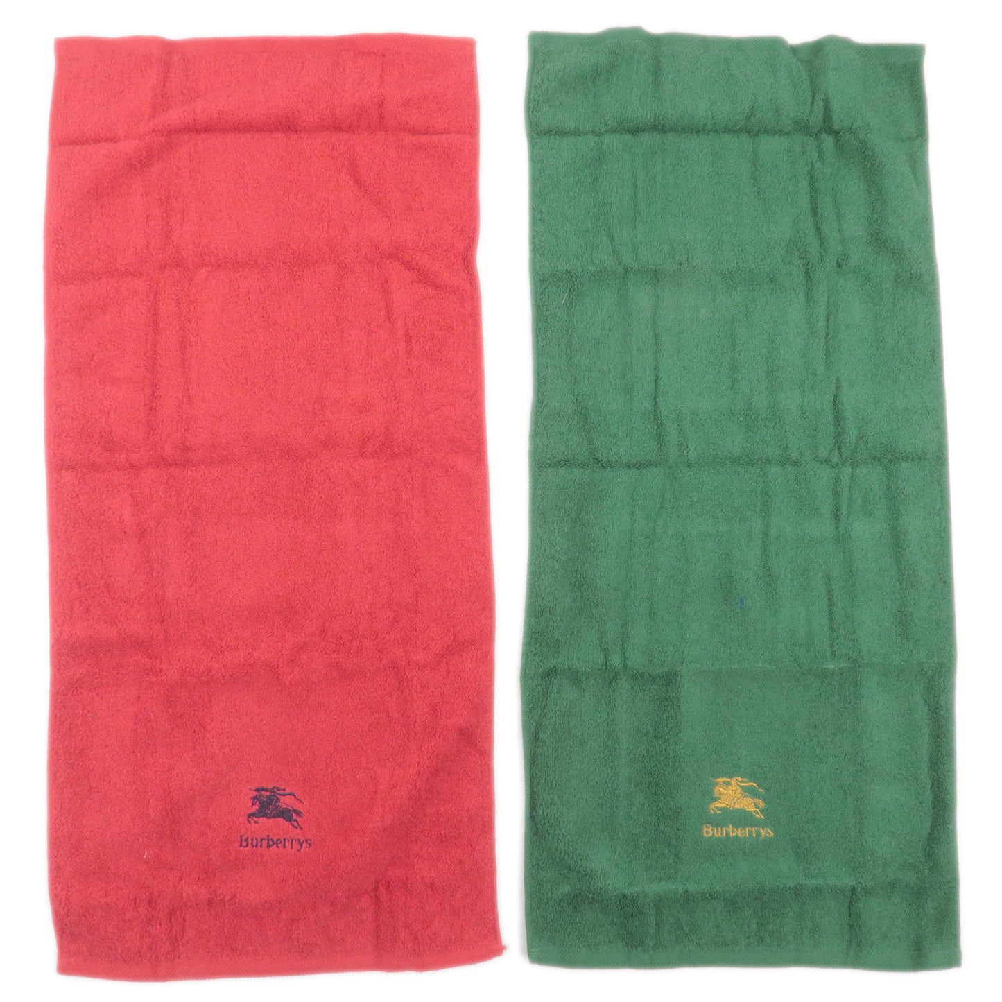 BURBERRY-Towel-Set-Small-Towel-100%-Cotton-Red-Green
