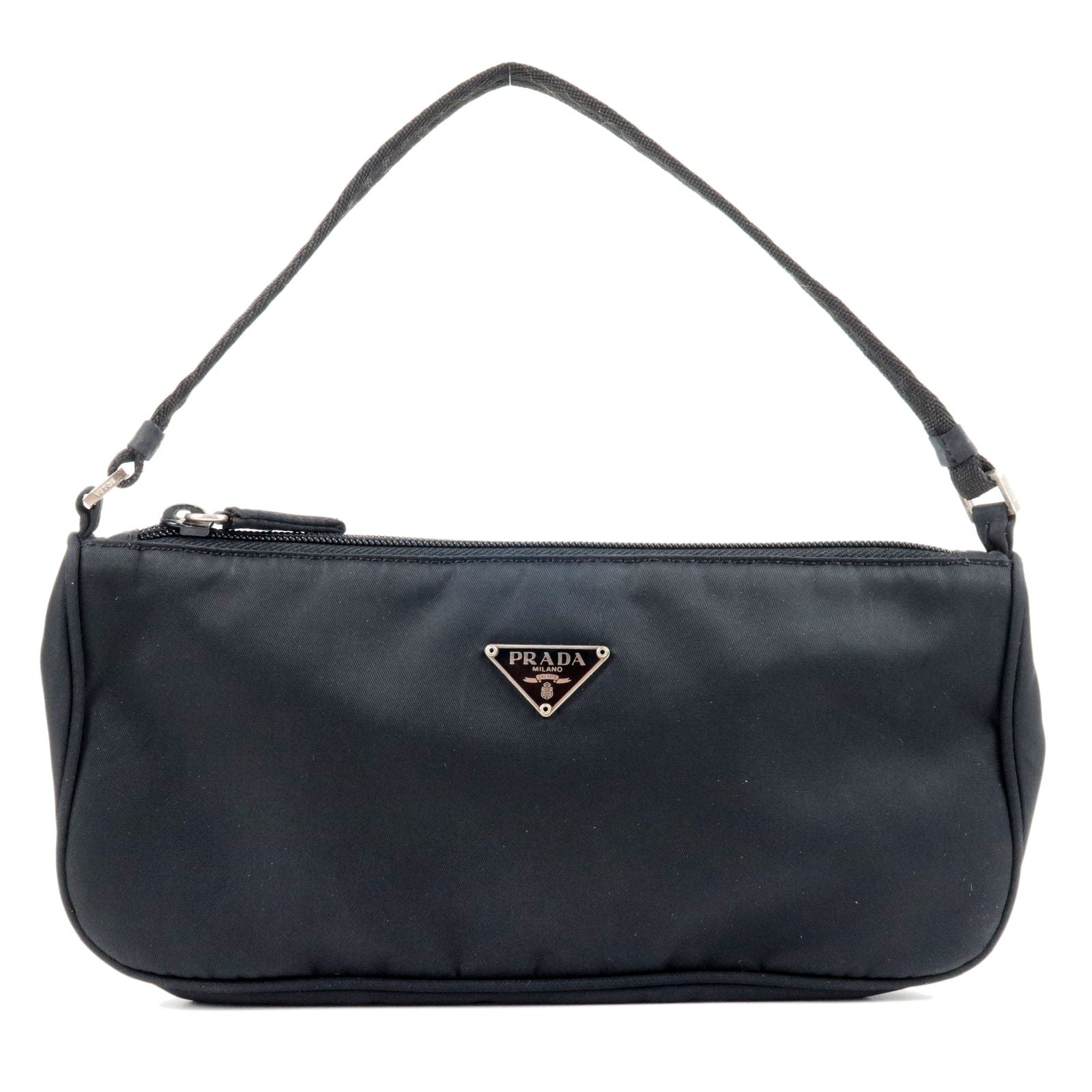 PRADA-Logo-Nylon-Hand-Bag-Pouch-Purse-Mini-Bag-NERO-Black