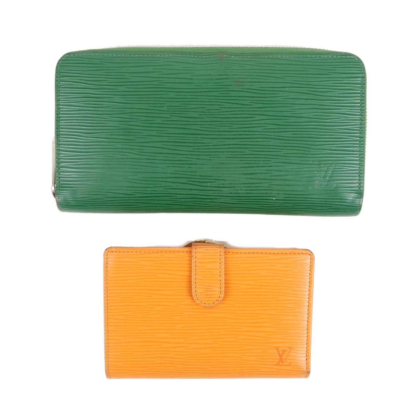 Louis-Vuitton-Epi-Set-of-2-Wallet-Orange-Green-M60303-M6324H