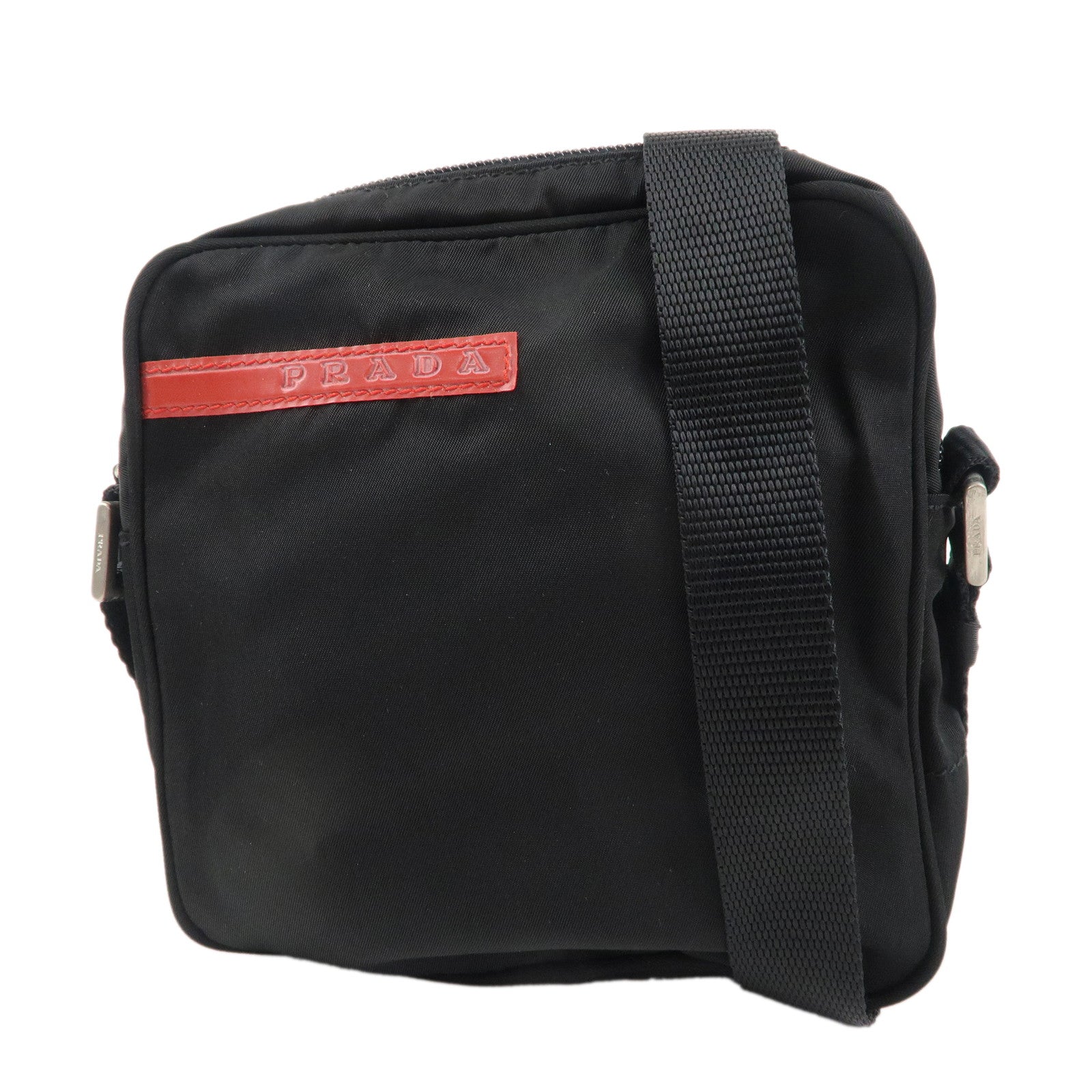PRADA-Sports-Nylon-Small-Shoulder-Bag-Crossbody-Bag-Black-B8675