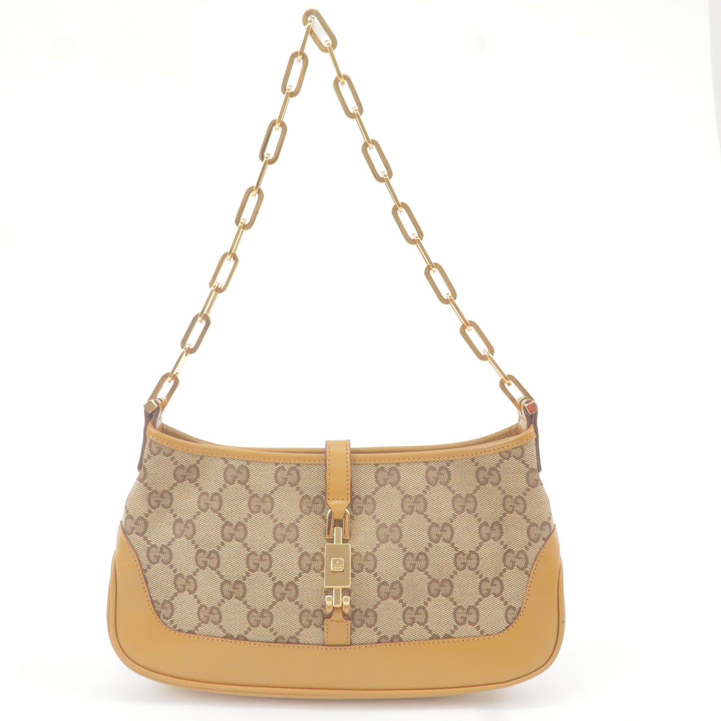 GUCCI Jackie GG Canvas Leather Chain Shoulder Bag 001.4032